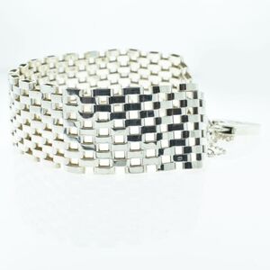 Aeropastle basket weave Silver Gate adjustable Bracelet